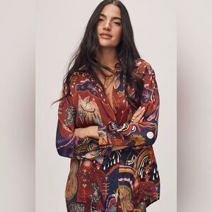 Farm Rio Surreal Long-Sleeve Buttondown Shirt